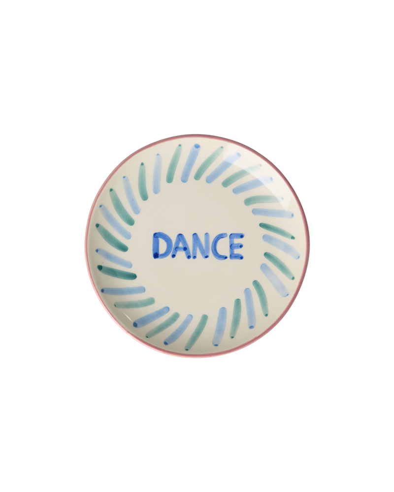 Ceramic Cake Plate - Cream - Hand-painted DANCE