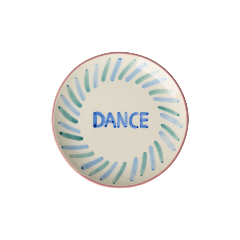 Ceramic Cake Plate - Cream - Hand-painted DANCE