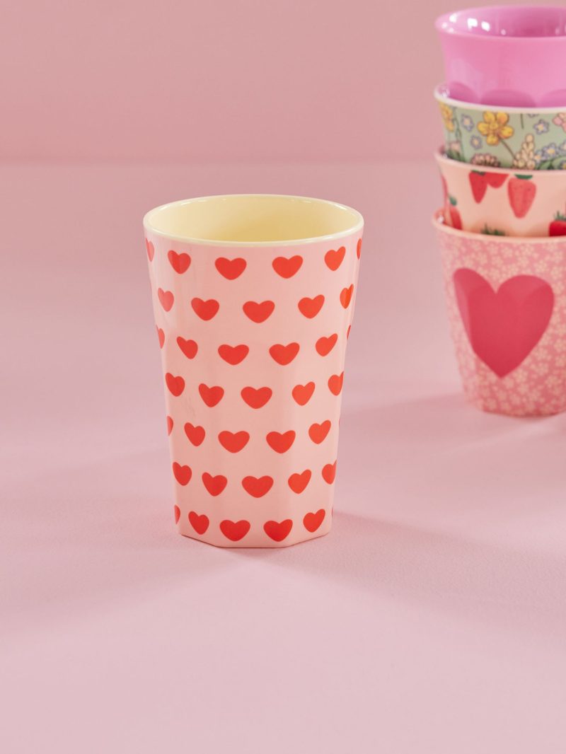 Tall Cup - Soft Pink - Sweet Hearts Print