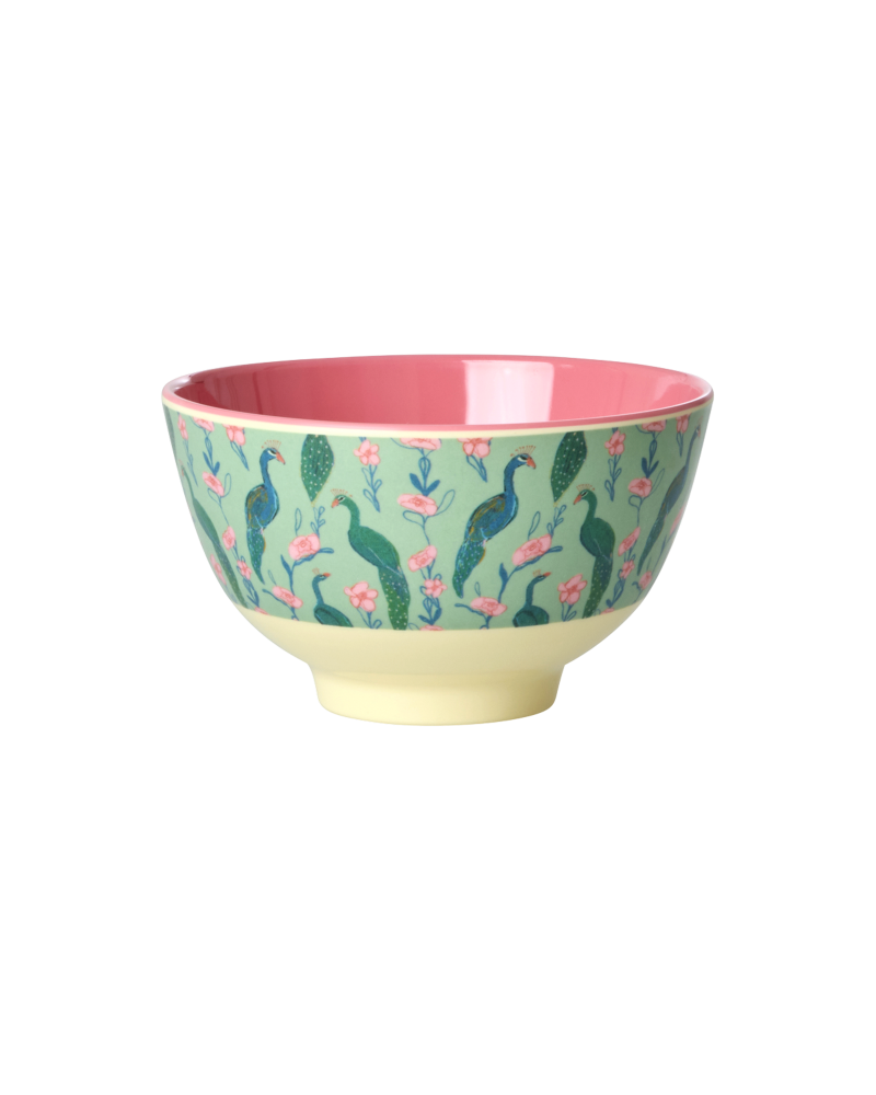 Small Bowl - Green - Peacock Power Print