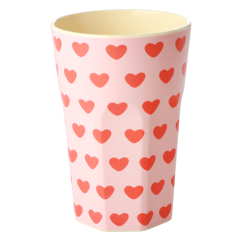 Tall Cup - Soft Pink - Sweet Hearts Print