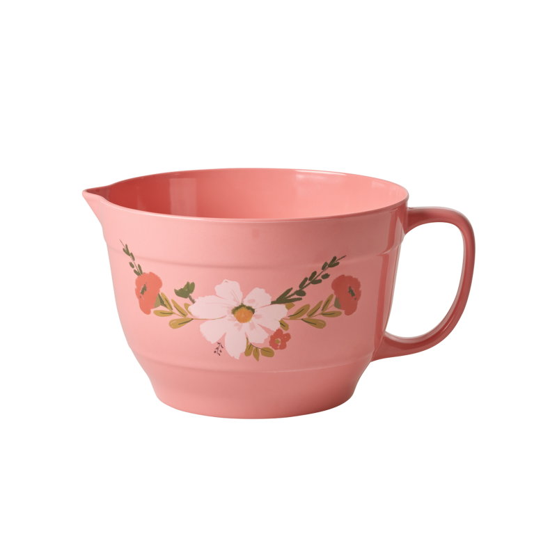 Large Mixing Bowl - Coral - Allison Flower Print