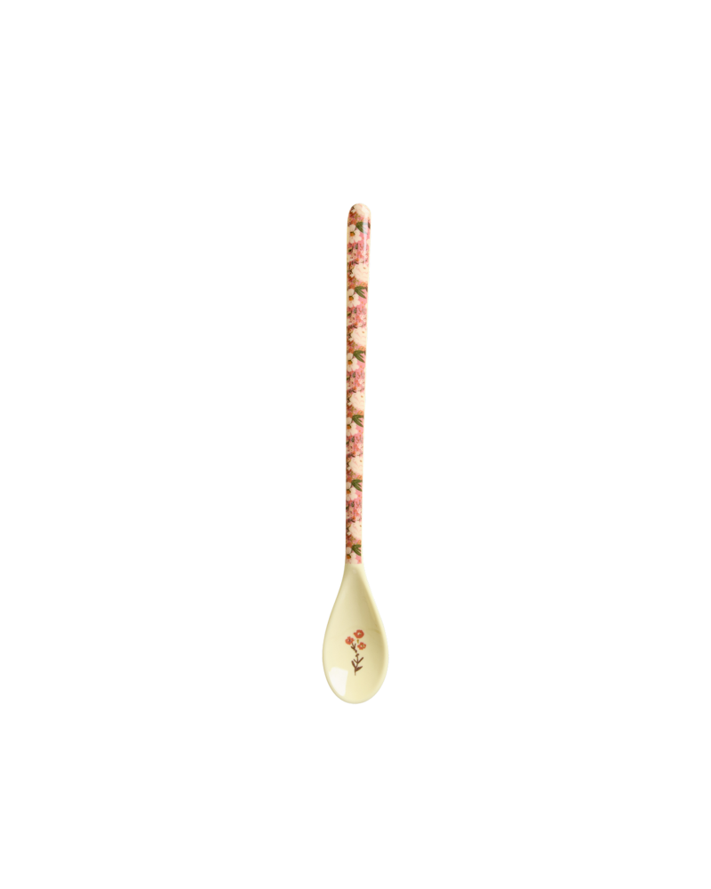 Latte Spoon - Coral - Allison Flower Print