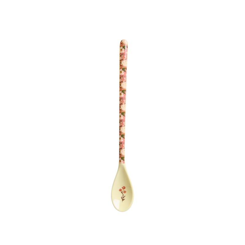 Latte Spoon - Coral - Allison Flower Print