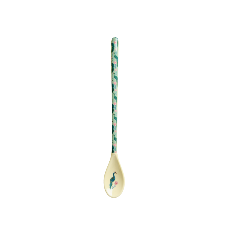 Latte Spoon - Green - Peacock Power Print