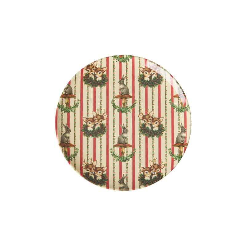 Small Round Cake Plate - Cream - Sweet Forest Print